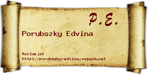 Porubszky Edvina névjegykártya